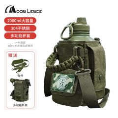 MOON LENCE戶外大容量運動便攜戰(zhàn)術(shù)水壺保冷保熱不銹鋼車載露營野營登山暖瓶